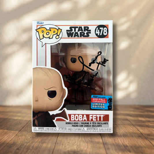 Boba Fett Funko POP! Signed Star Wars Autograph Temuera Morrison COA